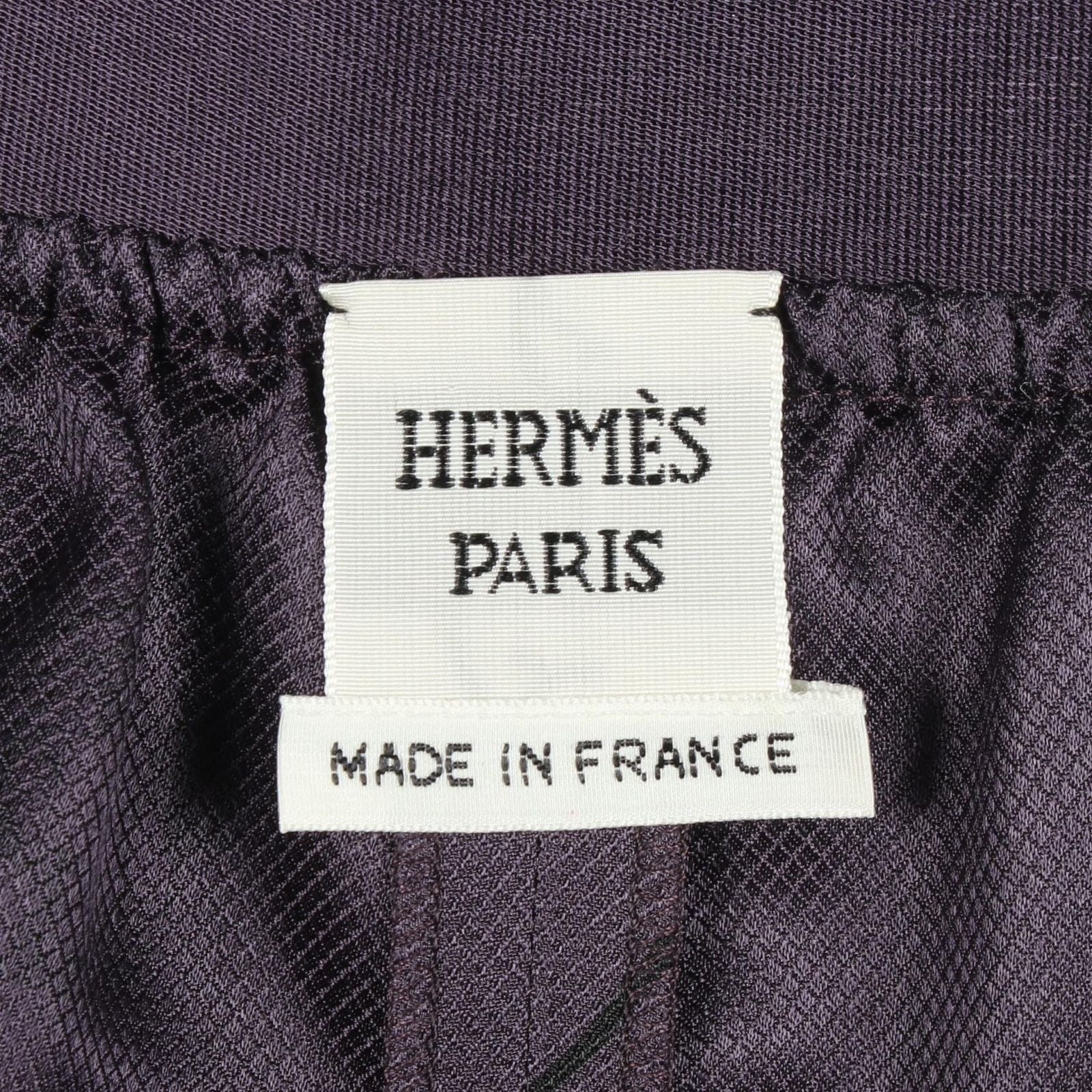Hermes Pants en Desordre Finesse Twill Purple Silk — view 3