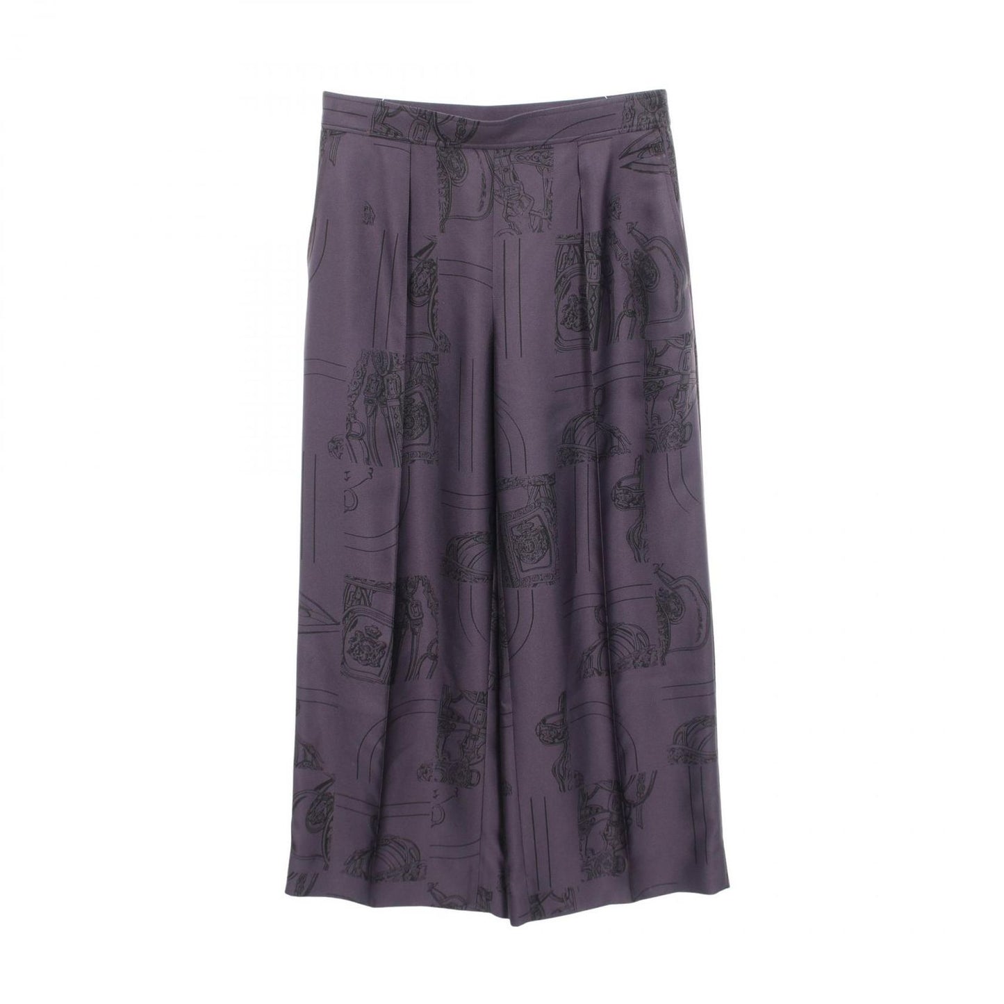 Hermes Pants en Desordre Finesse Twill Purple Silk