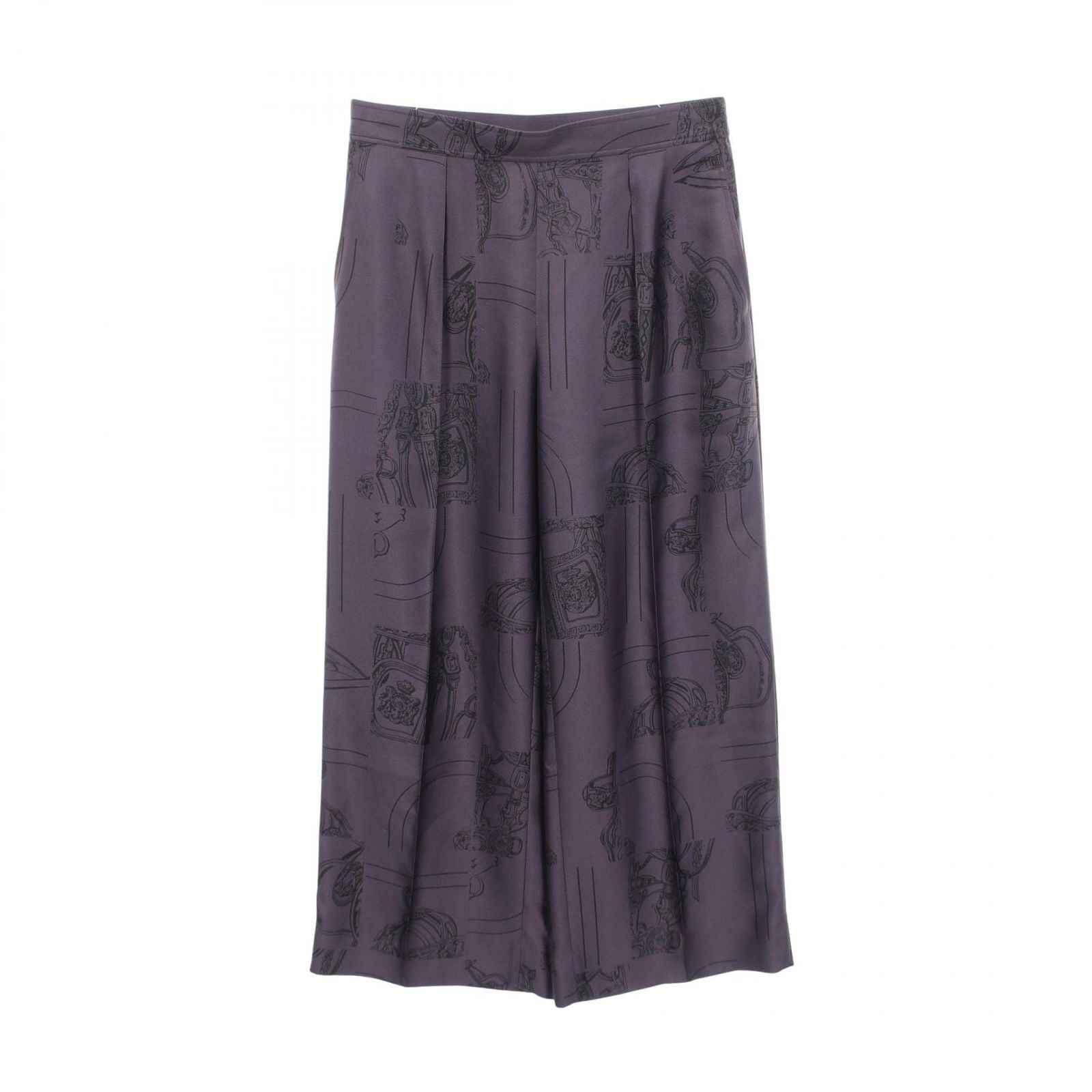 Hermes Pants en Desordre Finesse Twill Purple Silk