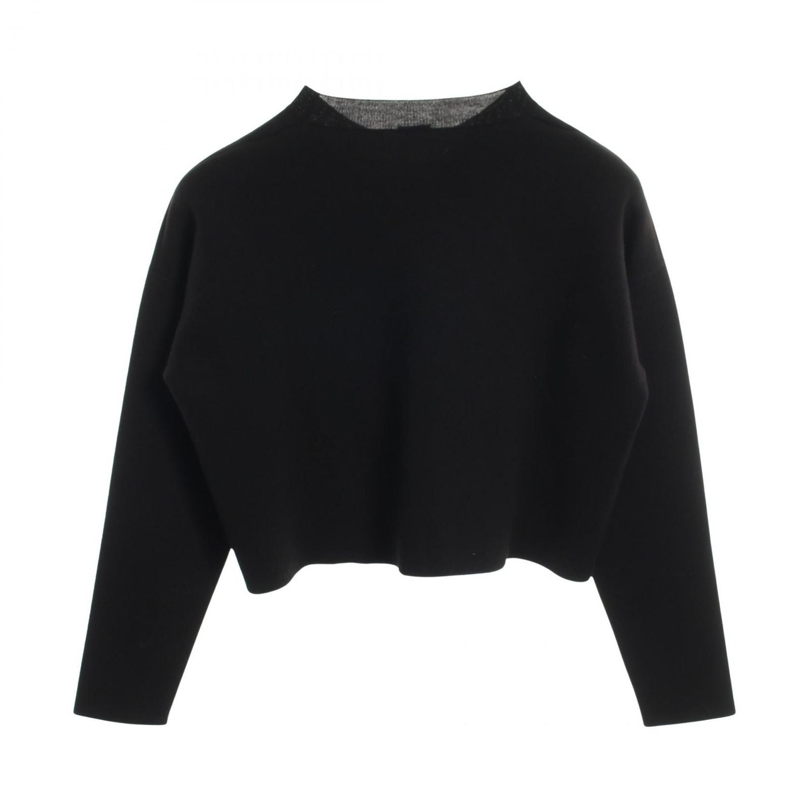 Loewe Knit Anagram Cropped Black Wool Sweater — view 2