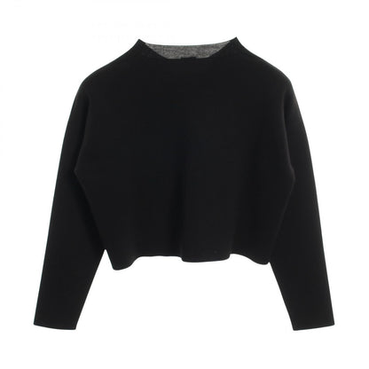 Loewe Knit Anagram Cropped Black Wool Sweater — view 2