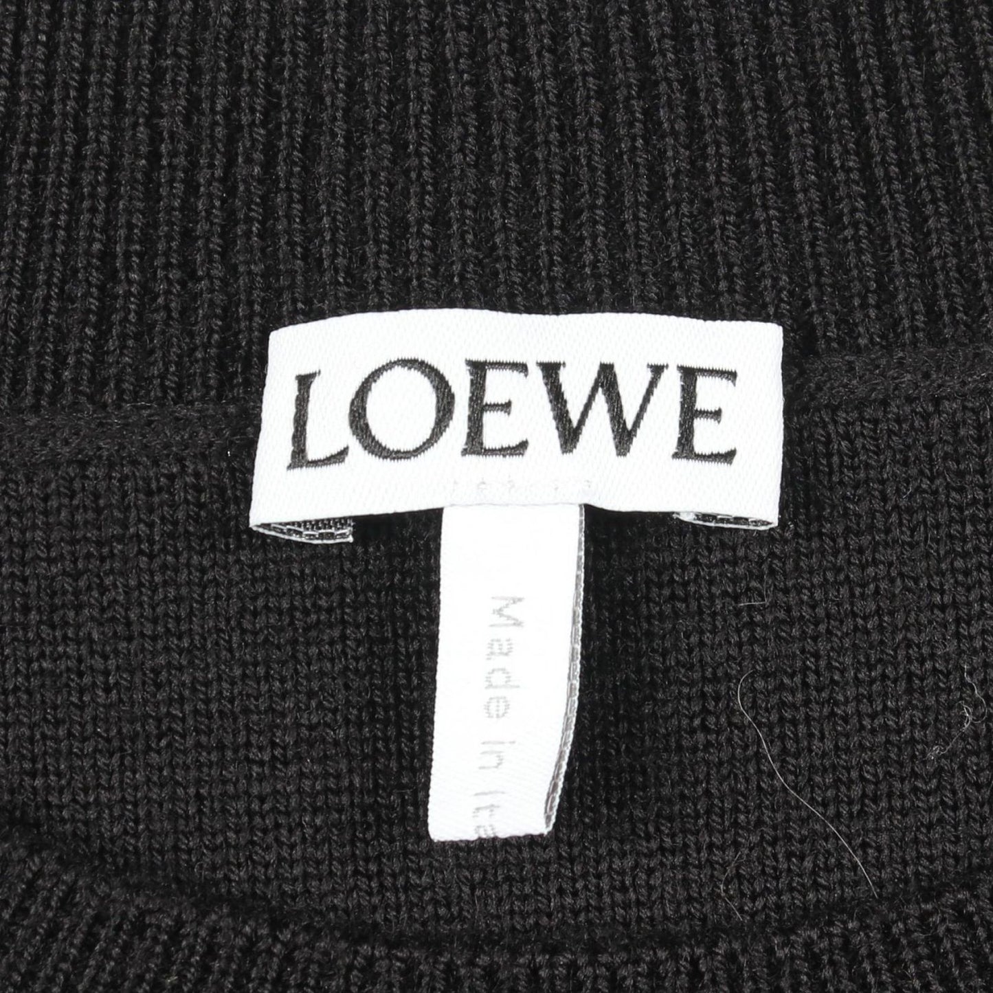 Loewe Knit Anagram Cropped Black Wool Sweater — view 3