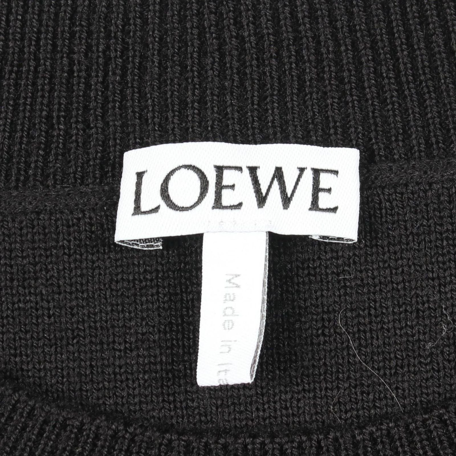 Loewe Knit Anagram Cropped Black Wool Sweater — view 3