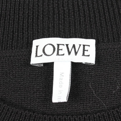 Loewe Knit Anagram Cropped Black Wool Sweater — view 3