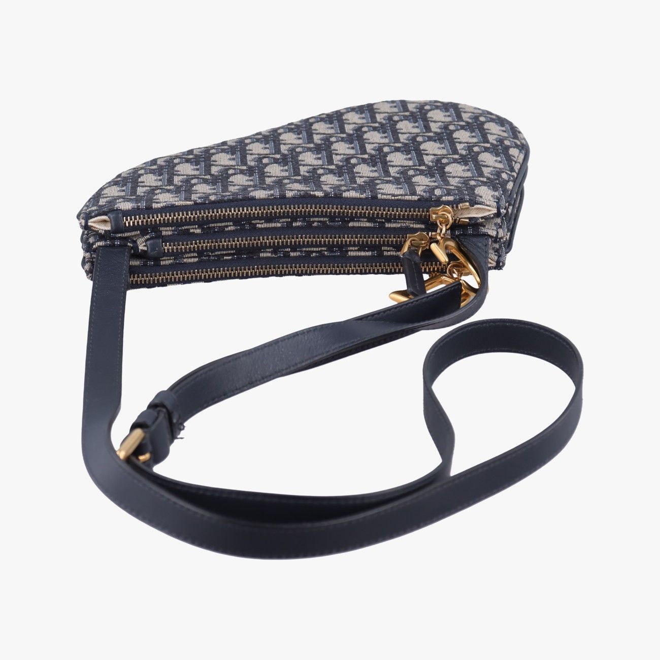 Dior Saddle Navy Jacquard Messenger Bag — view 8