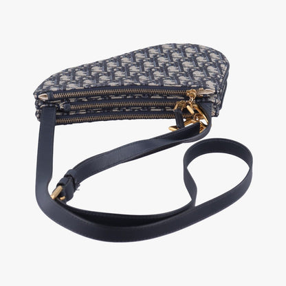 Dior Saddle Navy Jacquard Messenger Bag — view 8