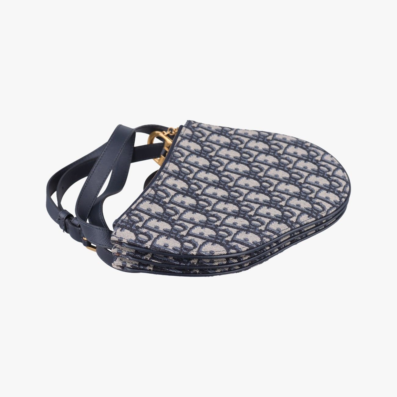 Dior Saddle Navy Jacquard Messenger Bag — view 7