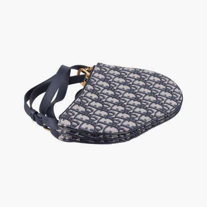 Dior Saddle Navy Jacquard Messenger Bag — view 7