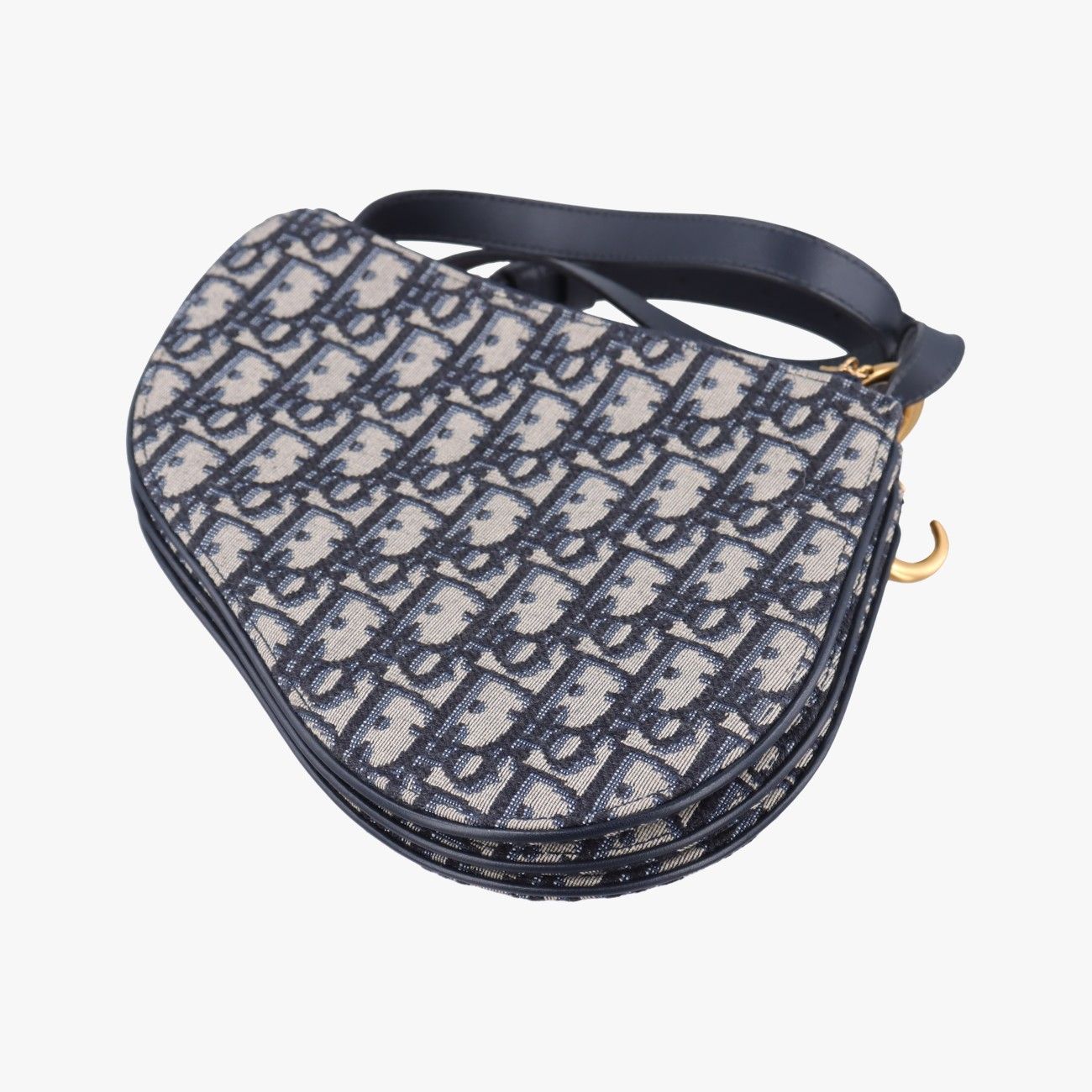 Dior Saddle Navy Jacquard Messenger Bag — view 6