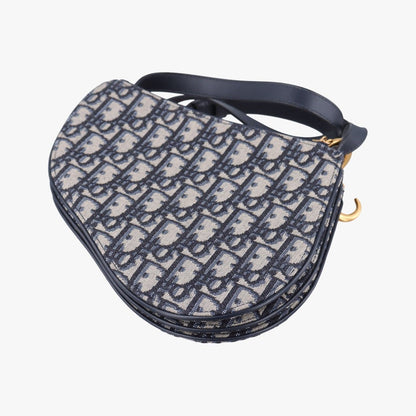 Dior Saddle Navy Jacquard Messenger Bag — view 6