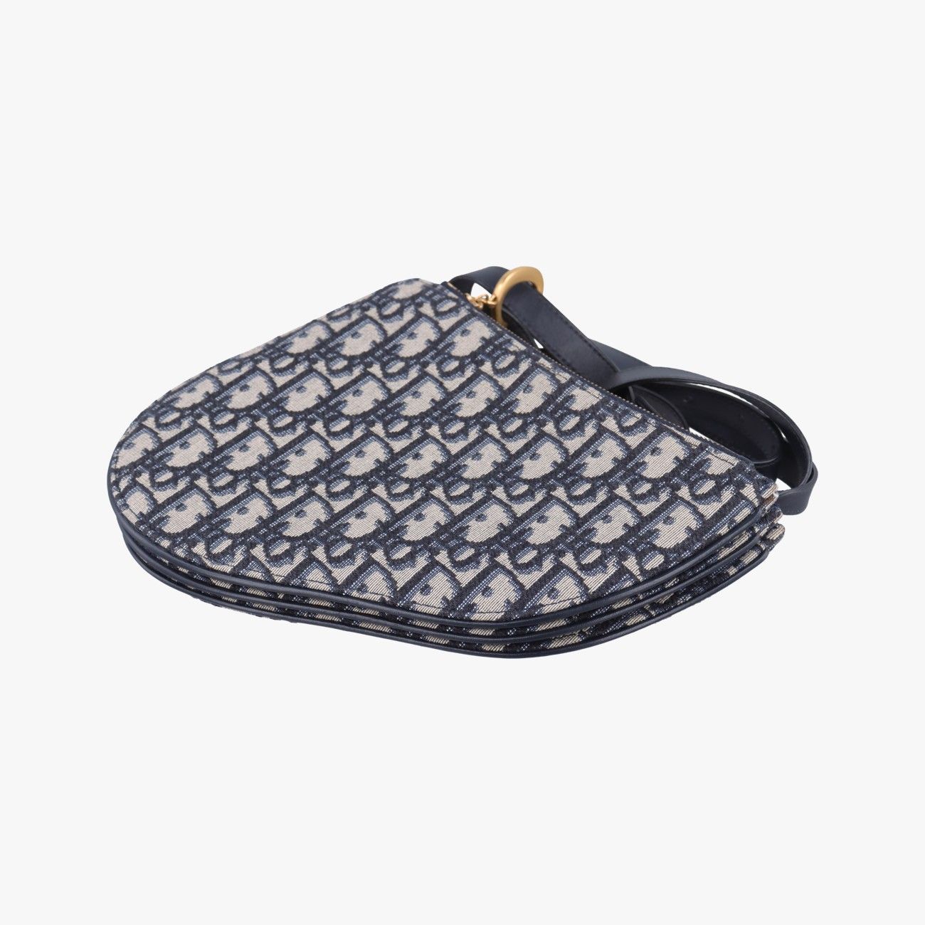 Dior Saddle Navy Jacquard Messenger Bag — view 4