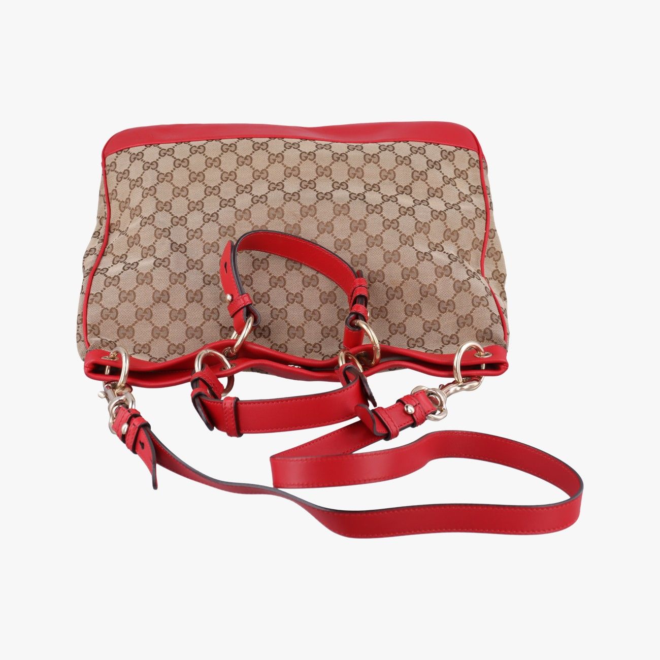 Gucci Valentine Micro GG Guccissima Khaki Red Canvas Leather Messenger Bag — view 8