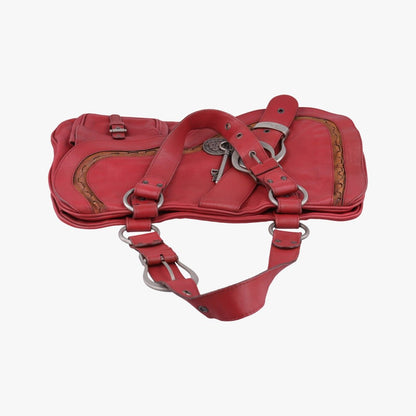 Dior Gaucho Red Leather Handbag — view 8