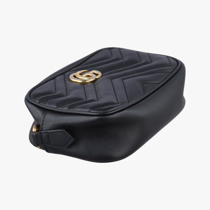 Gucci GG Marmont Black Leather Messenger Bag — view 5