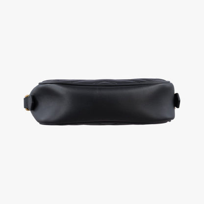 Gucci GG Marmont Black Leather Messenger Bag — view 3