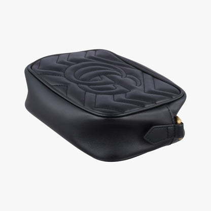 Gucci GG Marmont Black Leather Messenger Bag — view 6