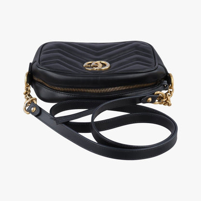 Gucci GG Marmont Black Leather Messenger Bag — view 8