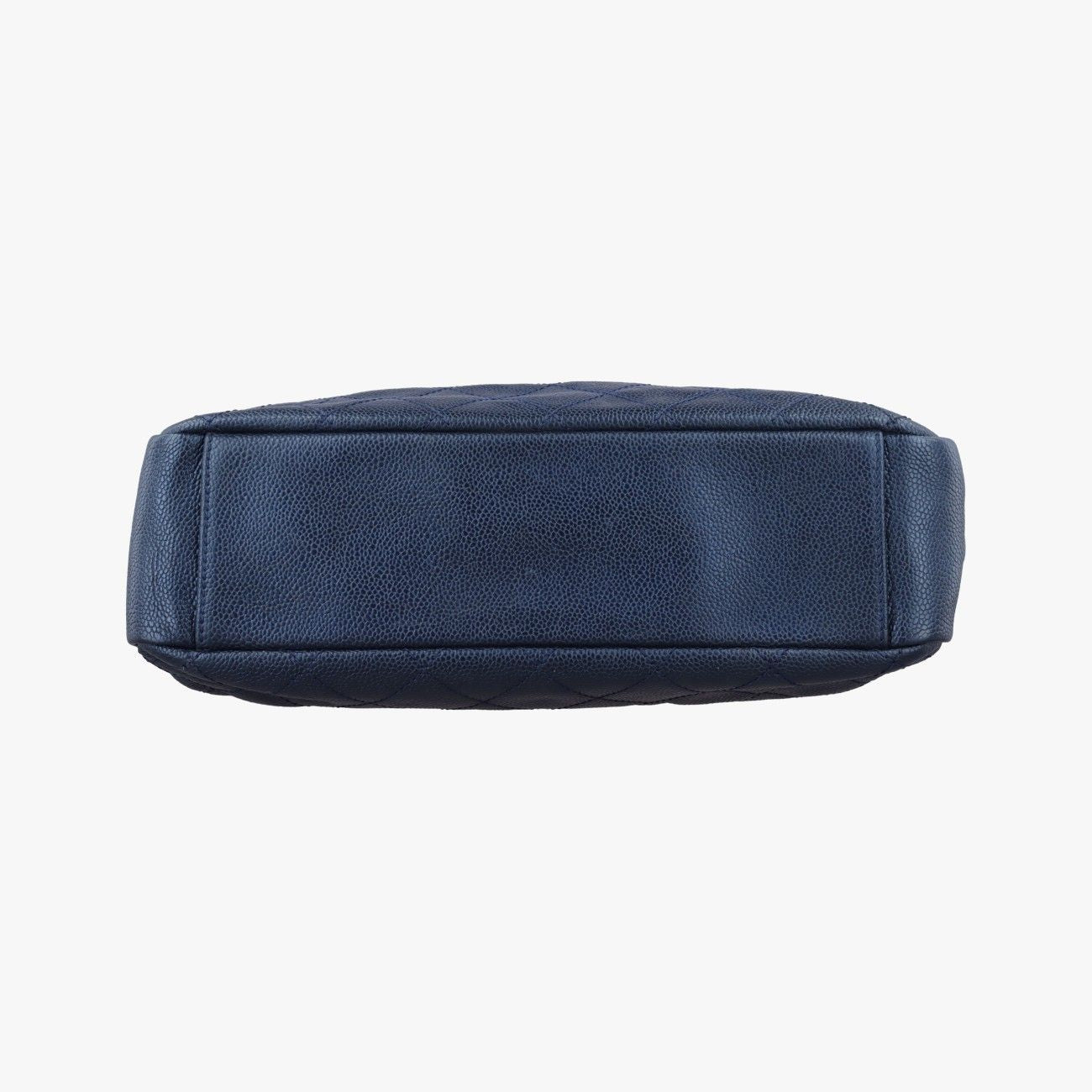 Chanel Quilted Navy Caviar Leather Messenger Bag — view 3