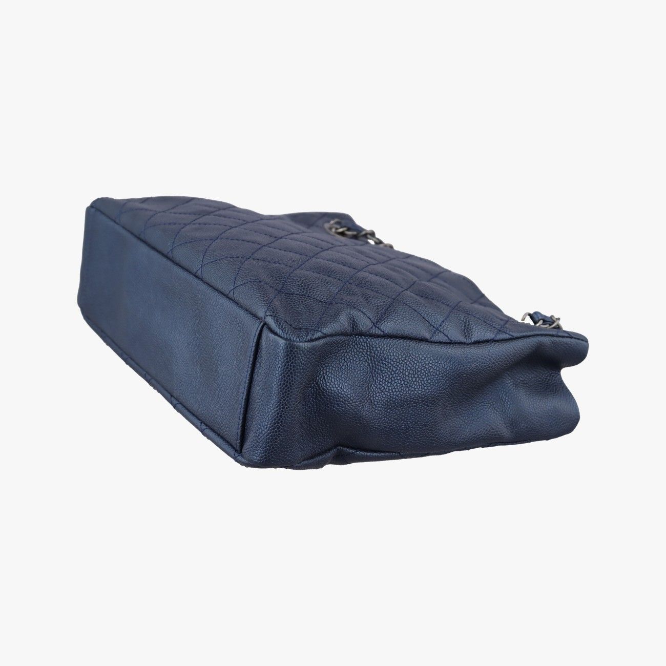 Chanel Quilted Navy Caviar Leather Messenger Bag — view 6