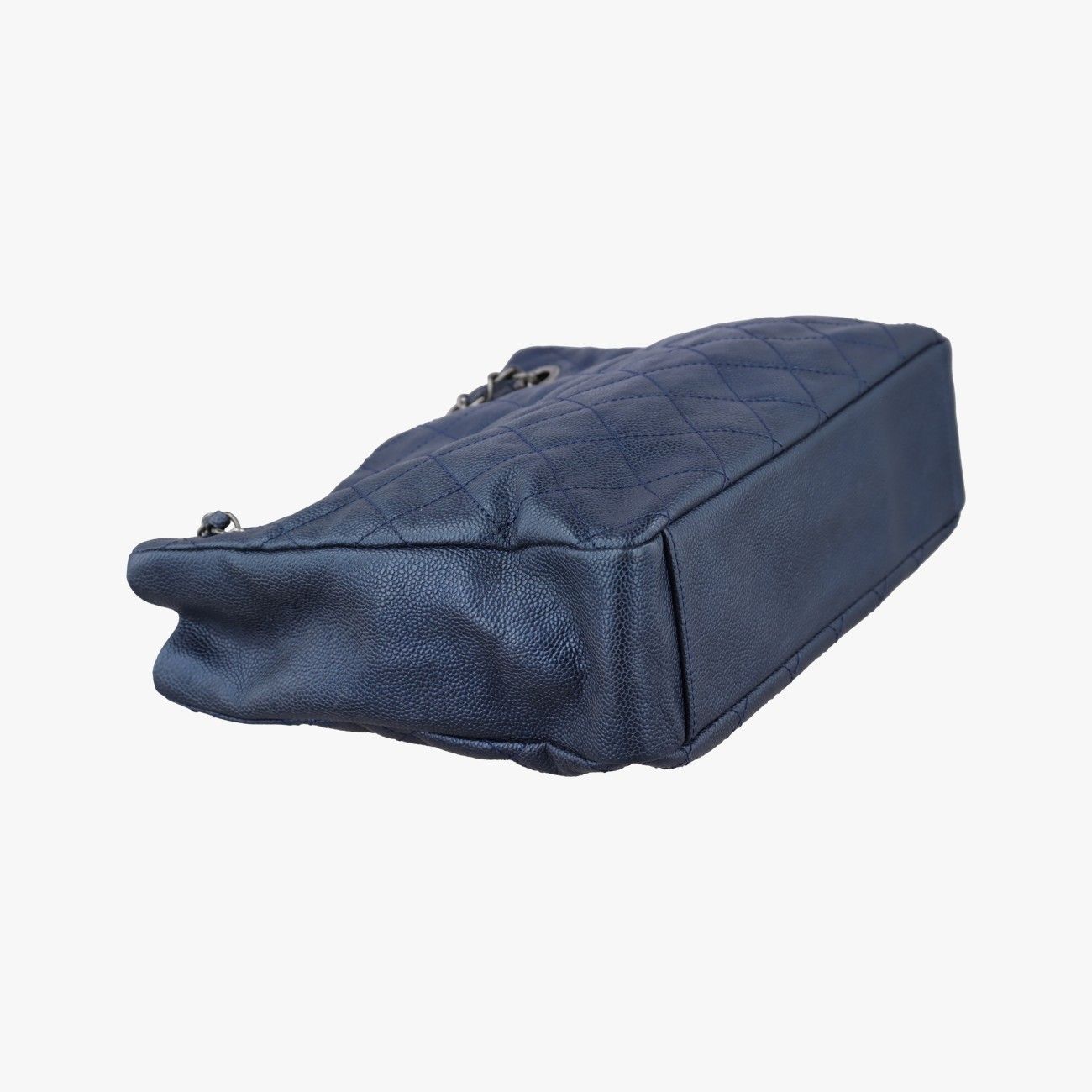 Chanel Quilted Navy Caviar Leather Messenger Bag — view 5