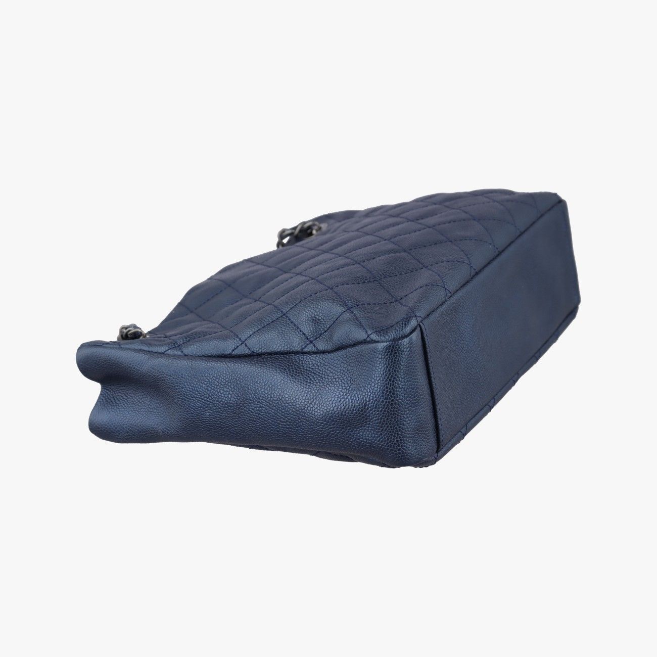 Chanel Quilted Navy Caviar Leather Messenger Bag — view 7