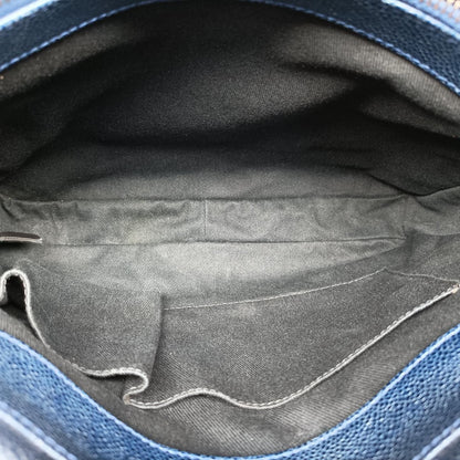 Chanel Quilted Navy Caviar Leather Messenger Bag — view 9