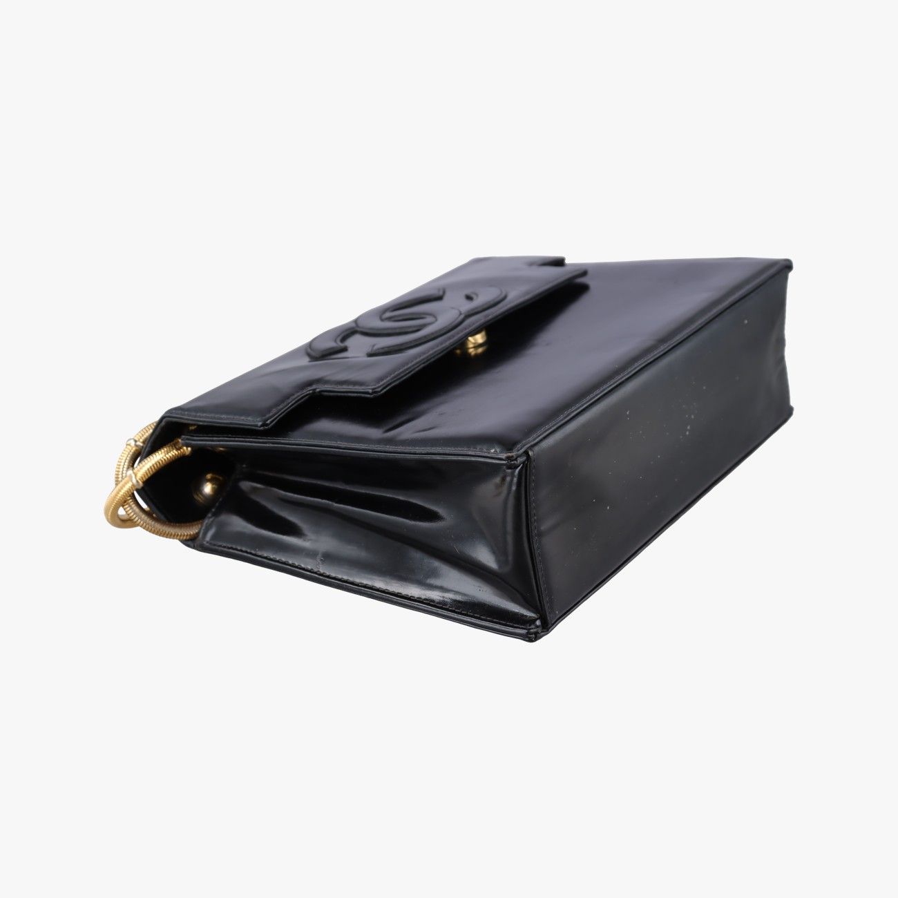 Chanel CC Snake Chain Flap Black Enamel — view 5