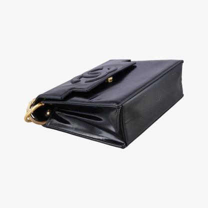 Chanel CC Snake Chain Flap Black Enamel — view 5