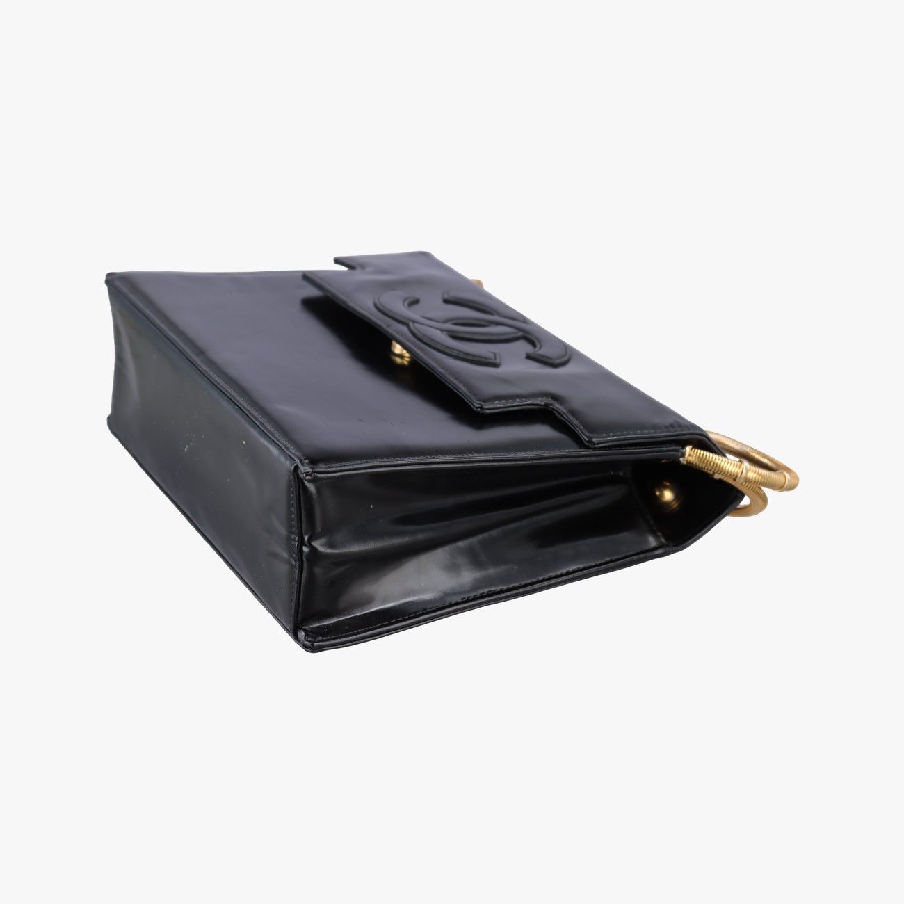 Chanel CC Snake Chain Flap Black Enamel — view 4