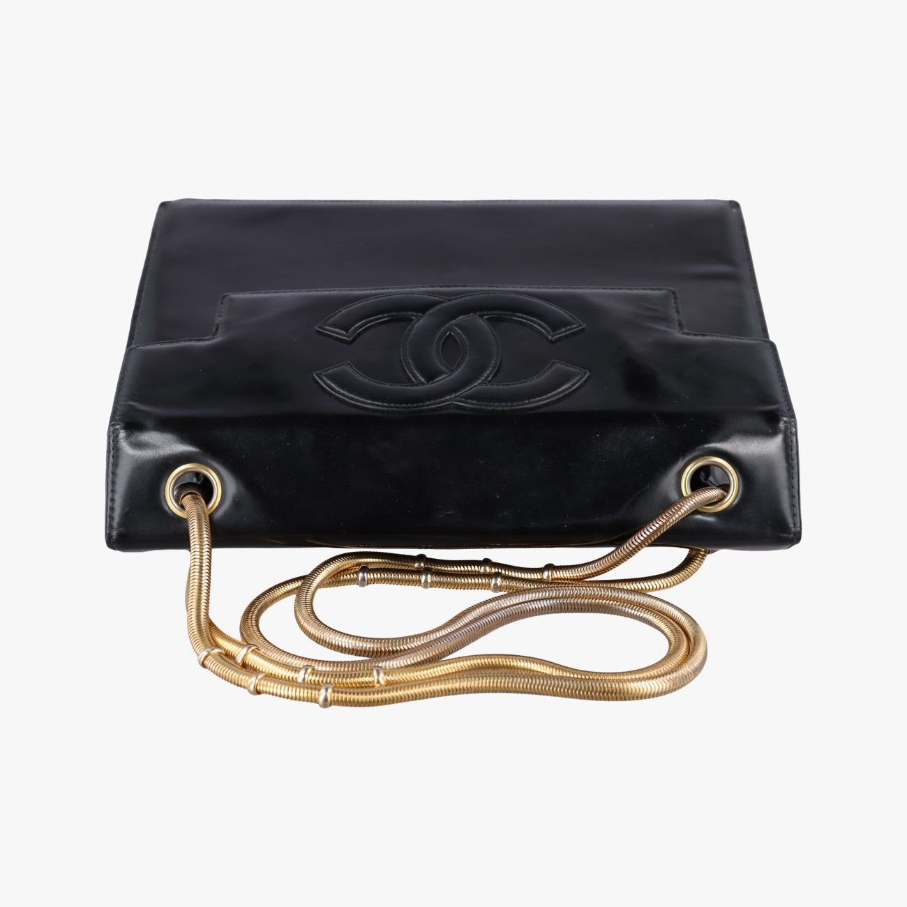 Chanel CC Snake Chain Flap Black Enamel — view 8