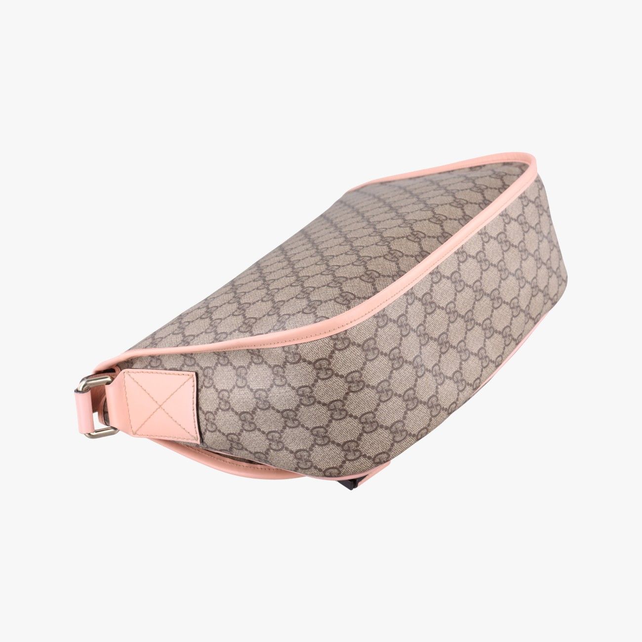 Gucci GG Plus Messenger Beige Pink Canvas Leather Tote — view 7
