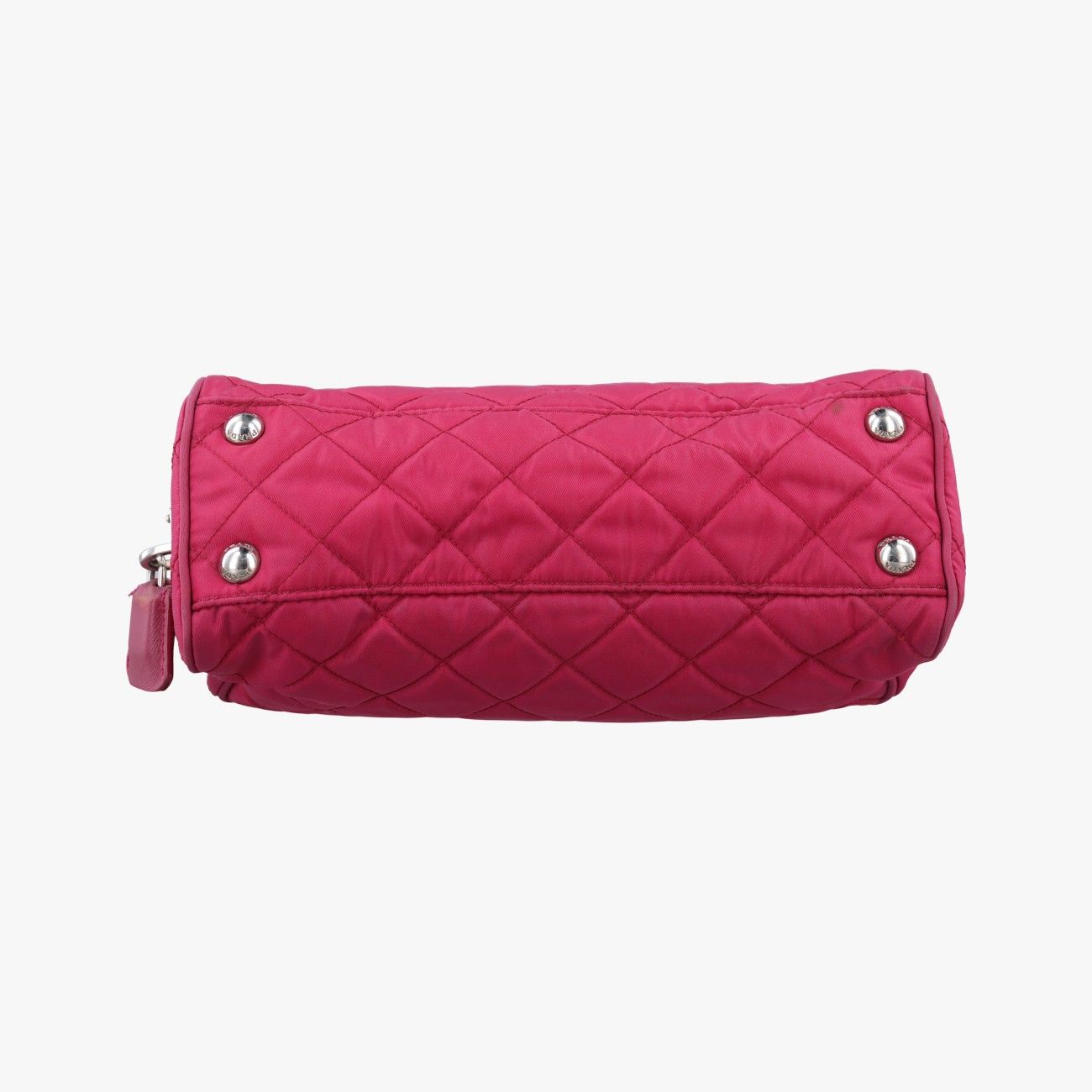 Prada Stitch Quilted Rose Red Nylon 7 Messenger Bag — view 3