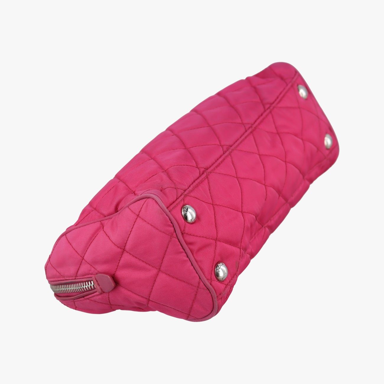Prada Stitch Quilted Rose Red Nylon 7 Messenger Bag — view 7