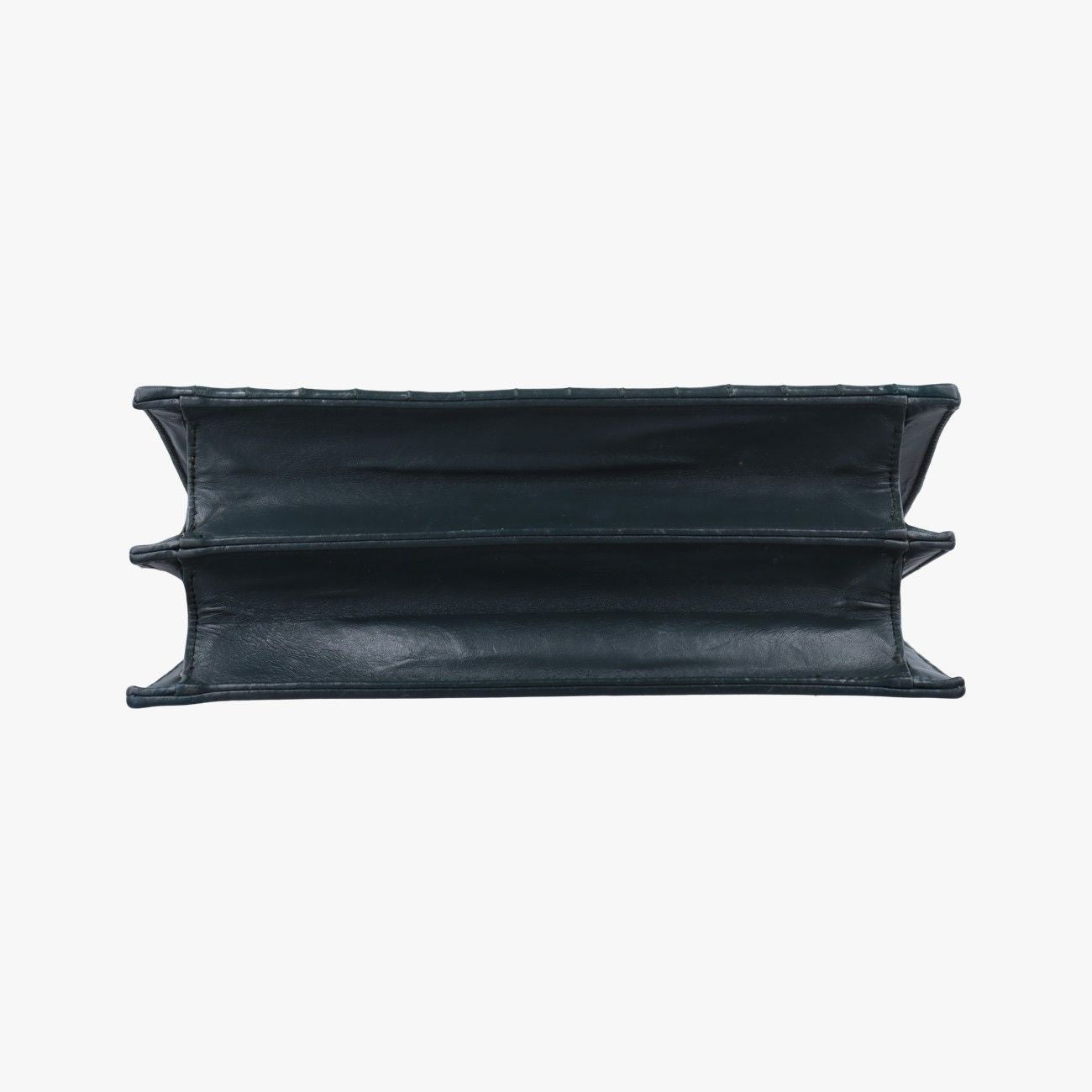Saint Laurent Yves Victoire Green Leather Messenger Bag — view 3