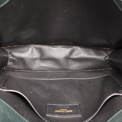 Saint Laurent Yves Victoire Green Leather Messenger Bag — view 9