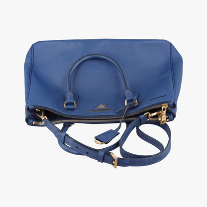 Prada Galleria Blue Saffiano Leather 113 12 Messenger Bag — view 8