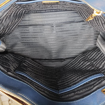 Prada Galleria Blue Saffiano Leather 113 12 Messenger Bag — view 9