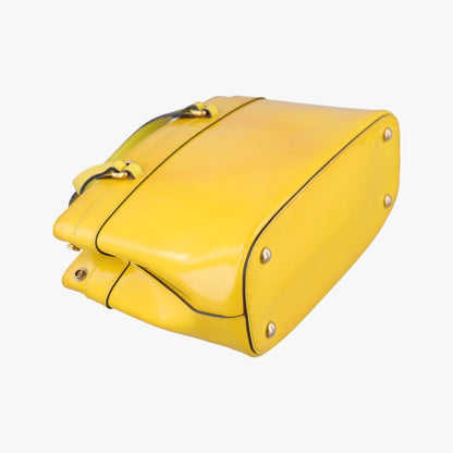 Gucci Bright Bit Yellow Patent Handbag — view 7