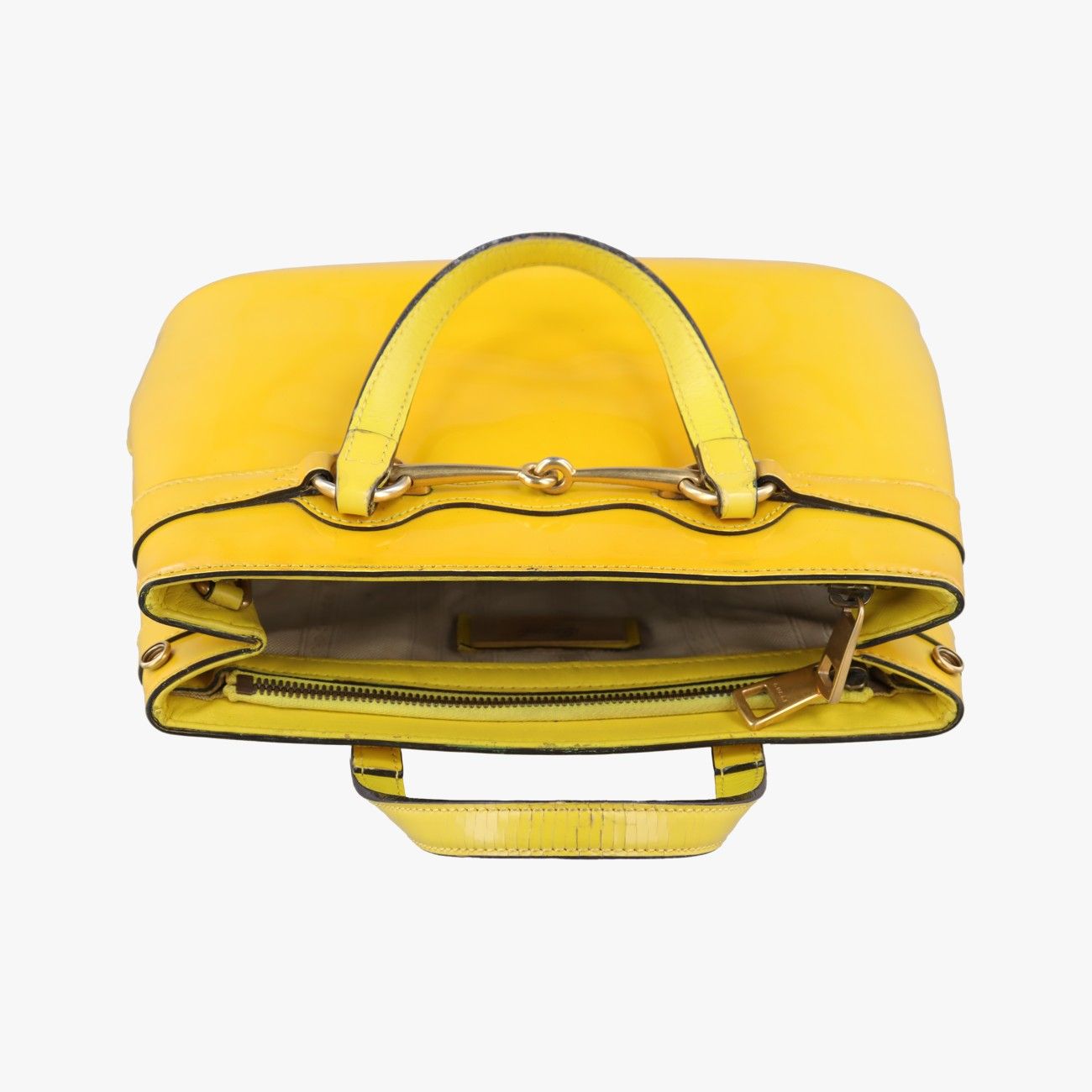 Gucci Bright Bit Yellow Patent Handbag — view 8