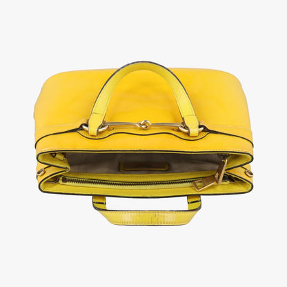Gucci Bright Bit Yellow Patent Handbag — view 8