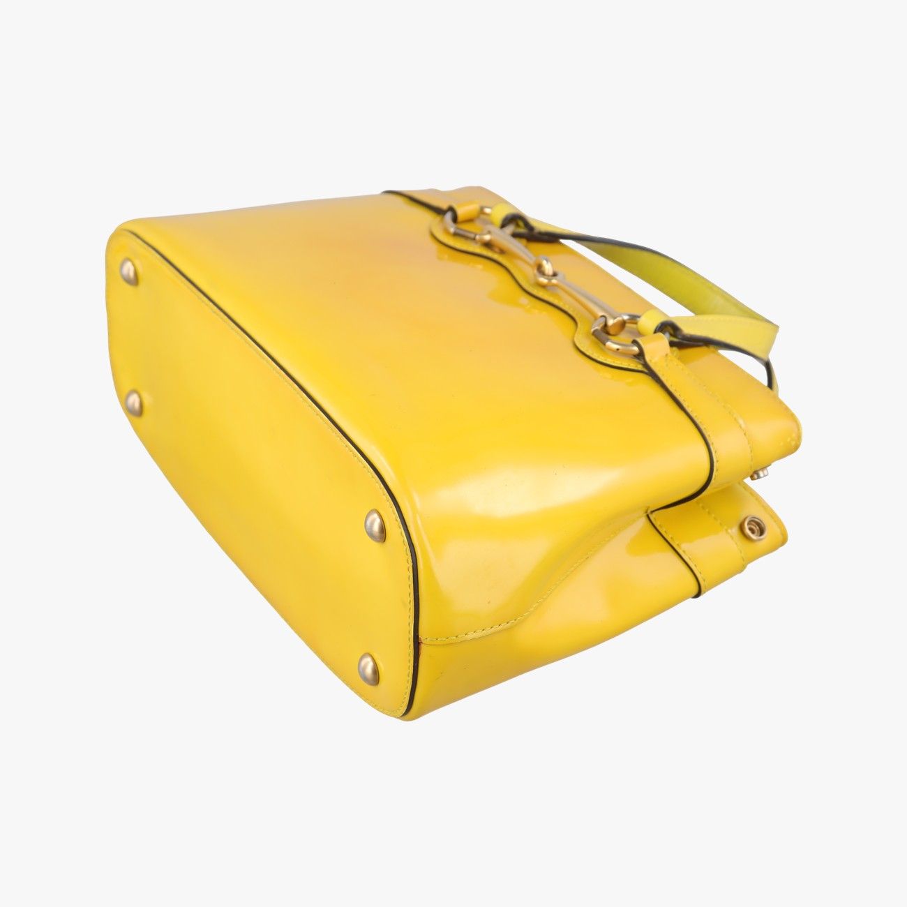 Gucci Bright Bit Yellow Patent Handbag — view 4
