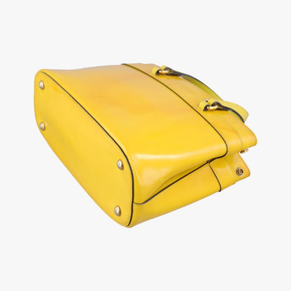 Gucci Bright Bit Yellow Patent Handbag — view 6