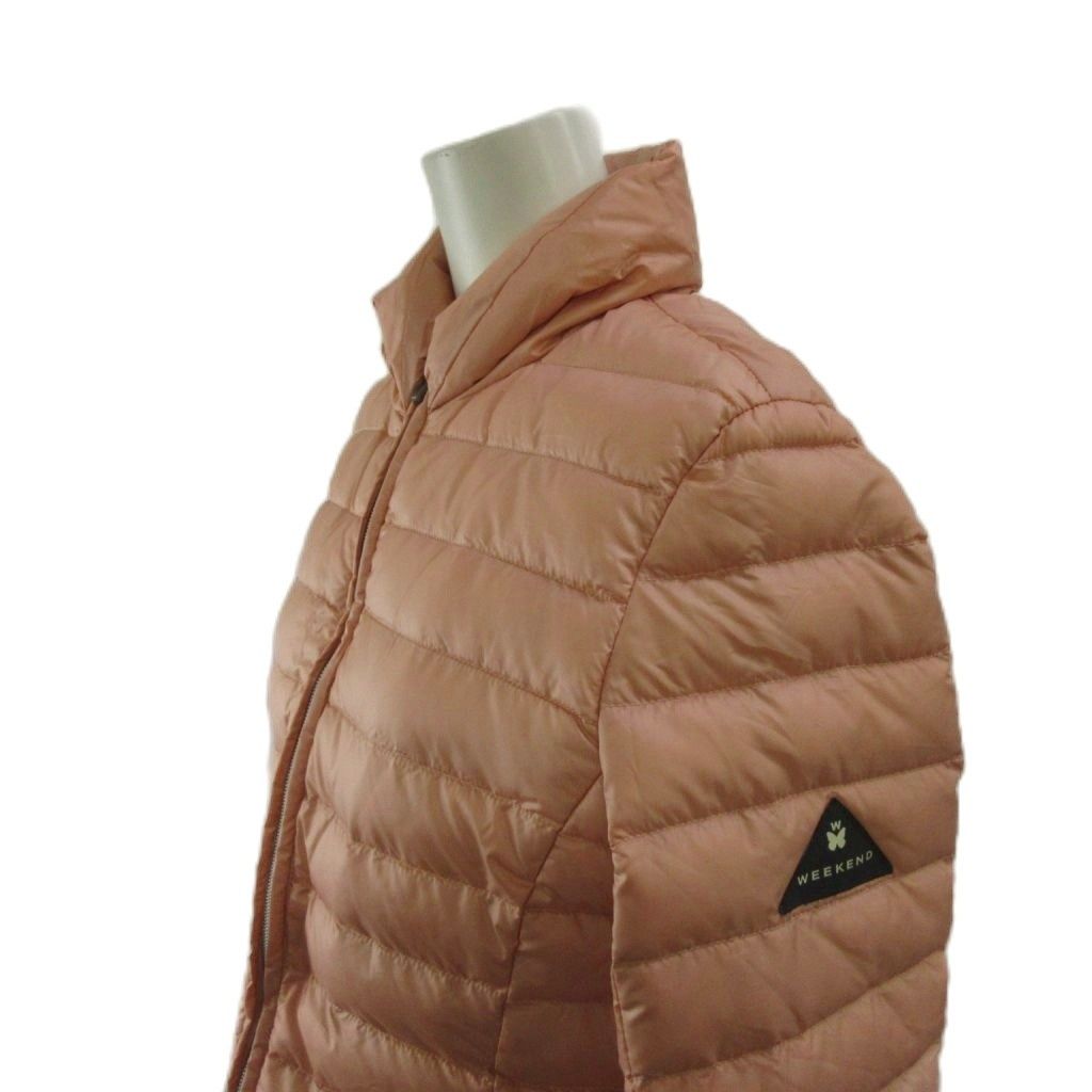Max Mara Weekend Line Tagged Down Jacket 40 Pink Stand Collar Long Sleeve PP — view 4