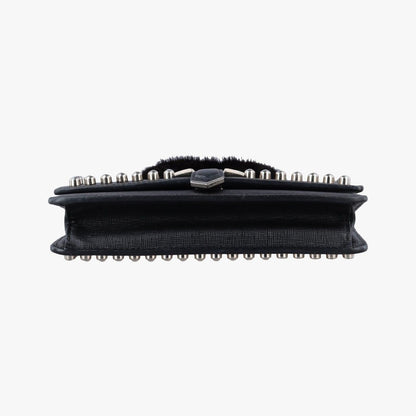Fendi Carlito Lagerfeld Studs Black Leather Messenger Bag — view 3