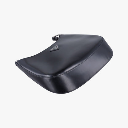 Prada Cles Au Black Brushed Leather Messenger Bag — view 5