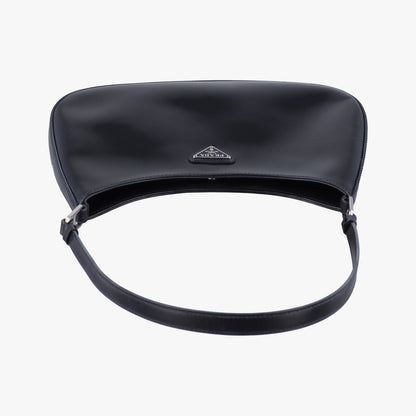 Prada Cles Au Black Brushed Leather Messenger Bag — view 8