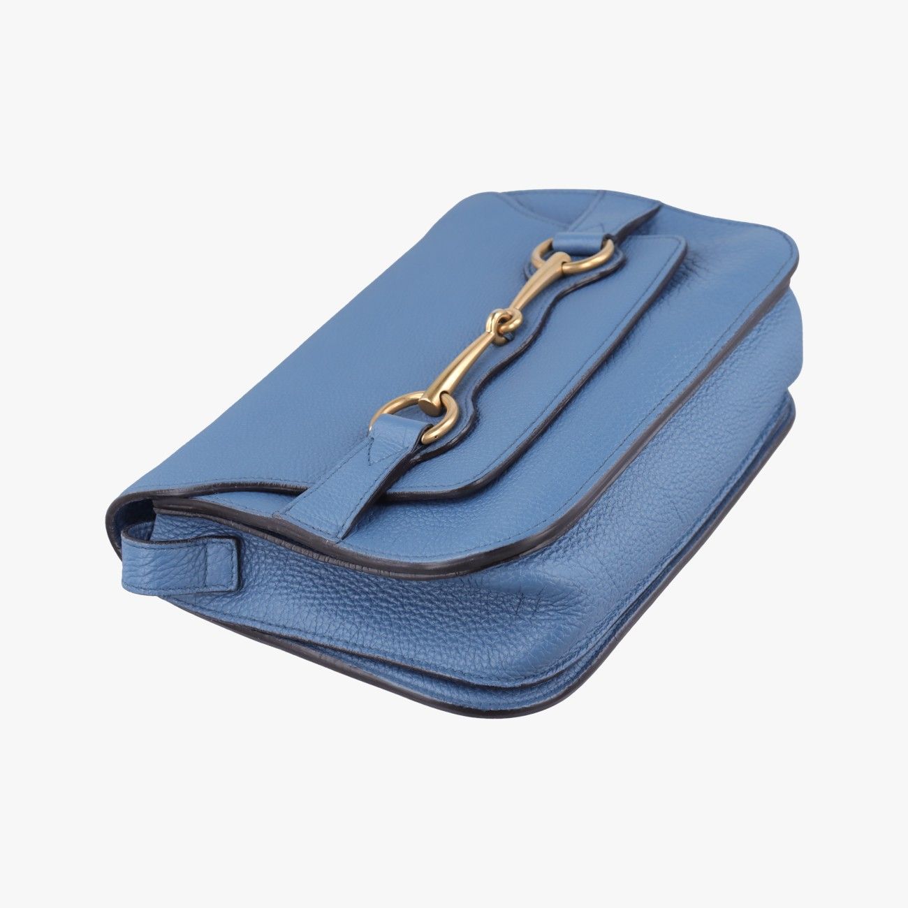 Gucci Bright Bit Blue Leather Messenger Bag — view 5
