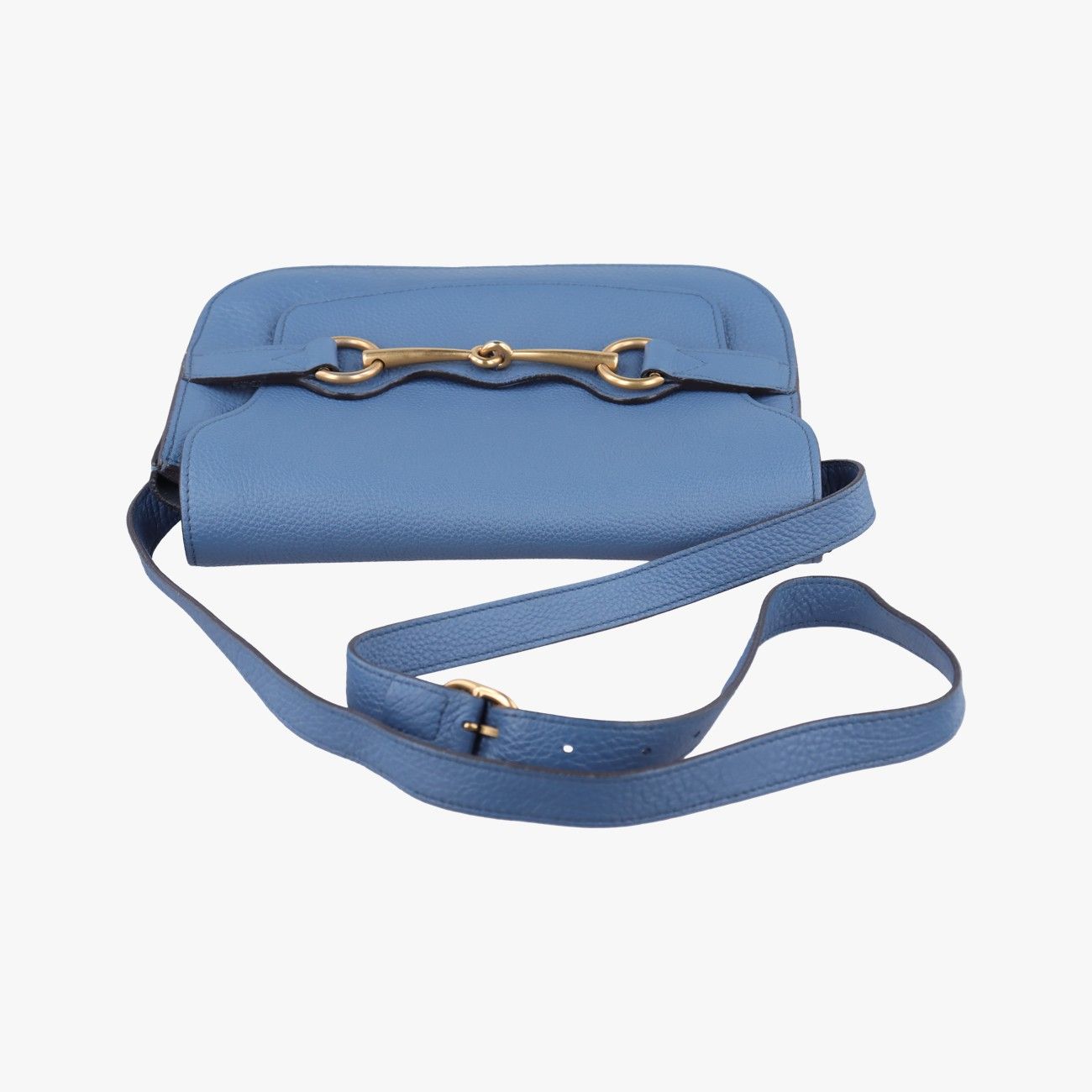 Gucci Bright Bit Blue Leather Messenger Bag — view 8