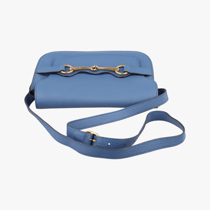 Gucci Bright Bit Blue Leather Messenger Bag — view 8