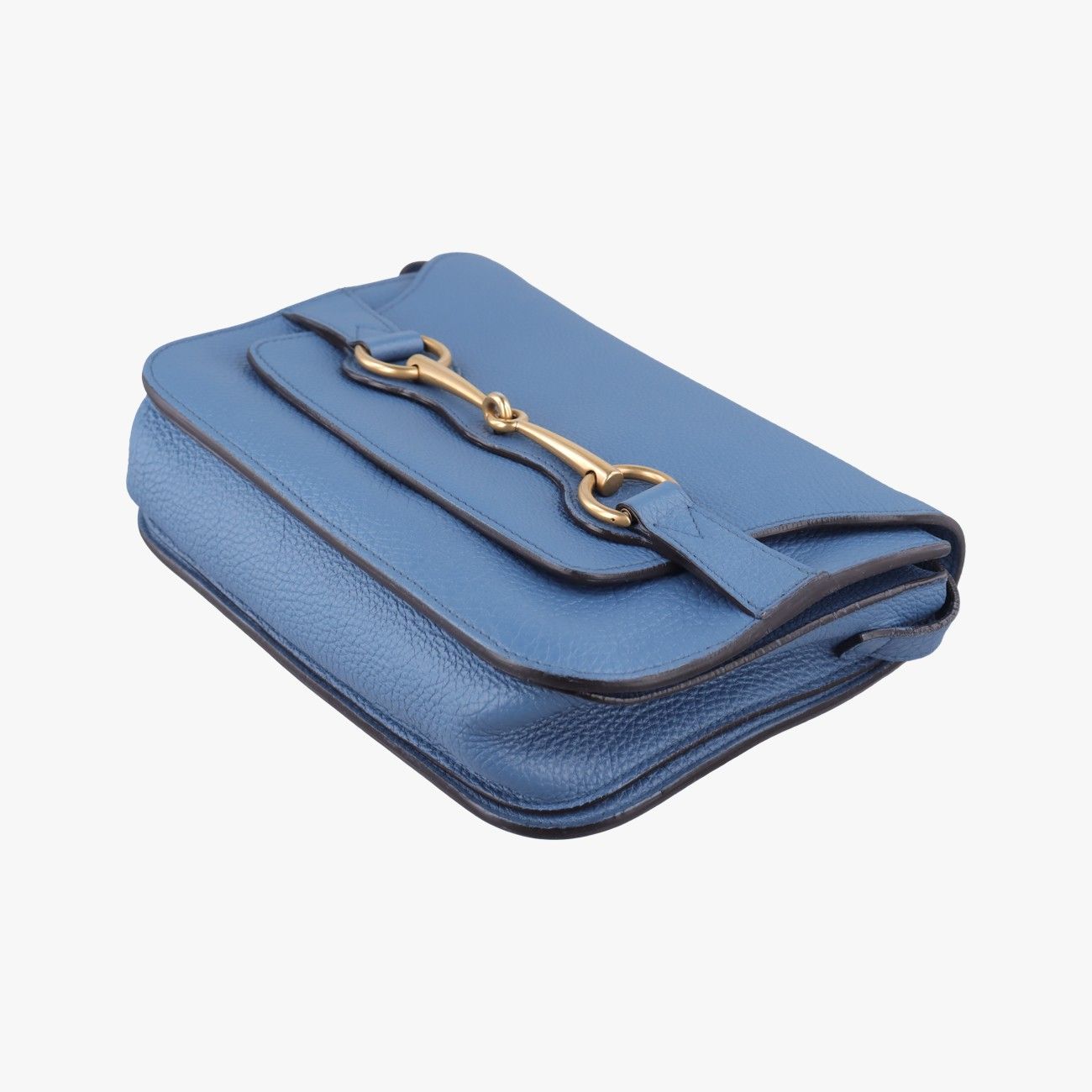 Gucci Bright Bit Blue Leather Messenger Bag — view 4